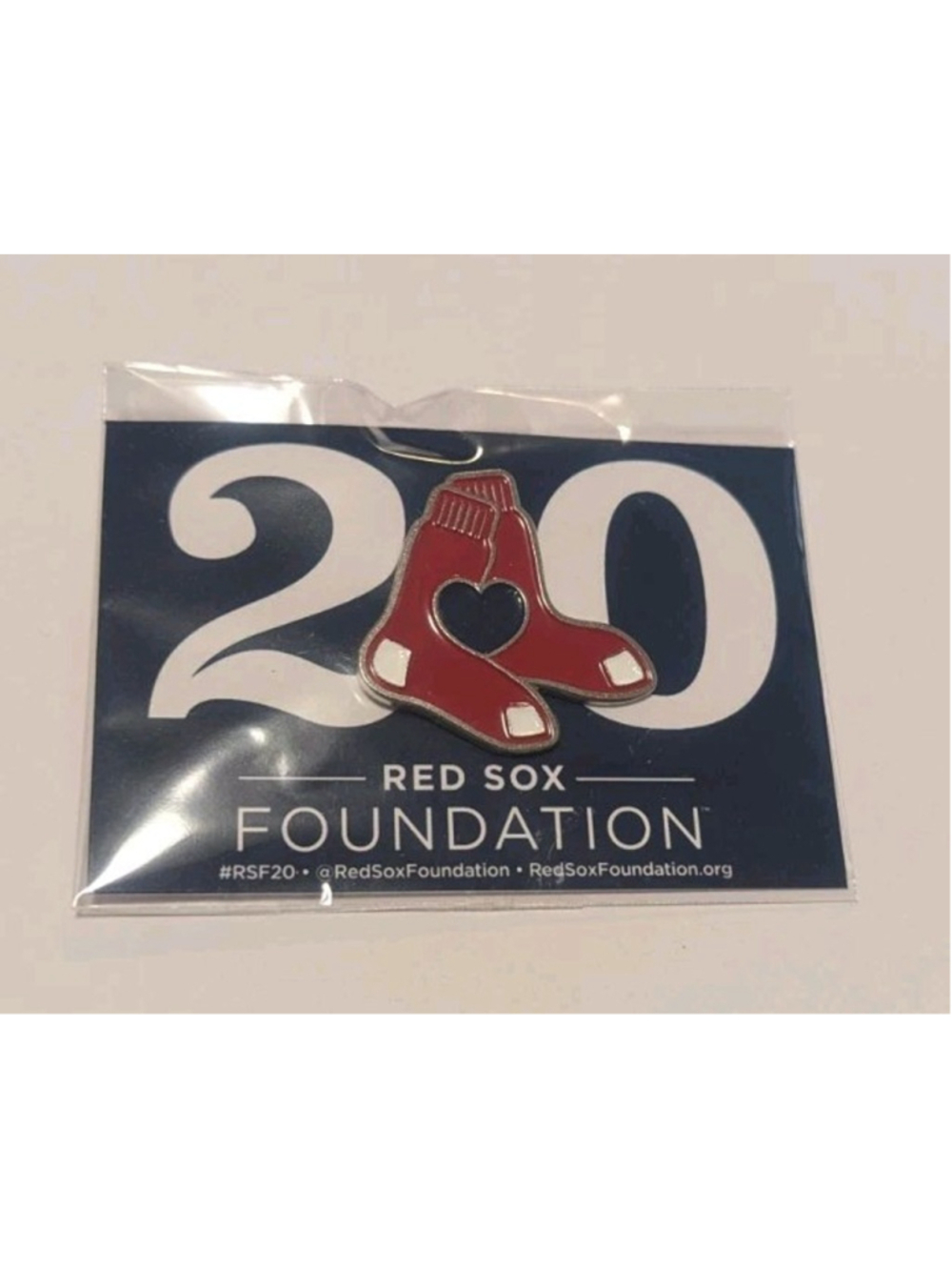 Boston Red Sox Foundation Heart Pin Pinback Button Fenway Park